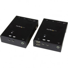 Startech.Com HDMI over CAT5 or CAT6 HDBaseT Extender with USB Hub and IR - 295 ft (90m) - Up to 4K - 1 Input Device - 1 Output Device - 330 ft Range - 2 x Network (RJ-45) - 5 x USB - 1 x HDMI In - 1 x HDMI Out - 4K - 4096 x 2160 - Twisted Pair - Category 