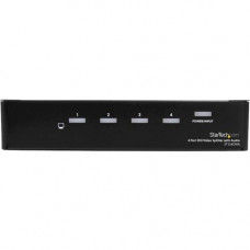 Startech.Com 4 Port DVI Video Splitter with Audio - 1 x DVI-I (Dual-Link) Video In - RoHS, TAA Compliance ST124DVIA