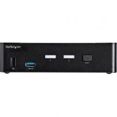 Startech.Com 2 Port DisplayPort KVM Switch - TAA Compliant - 4K 60Hz - 2 Port USB 3.0 Hub - Digital & Analog Audio - TAA compliant 4 port DP USB KVM switch - 2 port KVM controls up to 2 multimedia computers from one DisplayPort workstation - DisplayPo