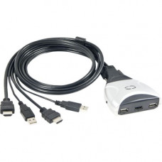 SYBA Multimedia 2 Port HDMI and USB 2.0 KVM Switch - SY-KVM31034 2 Port USB 2.0 HDMI 1.3 KVM switch allow users to share a HDMI monitor, an USB keyboard and mouse between two computers. Users can switch between computers using a manual switch located on t