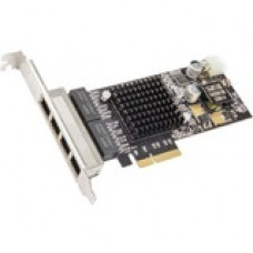 SYBA Multimedia 4 Port Gigabit 802.3at POE+ Ethernet PCI-e x4 Ethernet Network Interface Card - PCI Express 3.0 x4 - 4 Port(s) - 4 - Twisted Pair SY-PEX24070