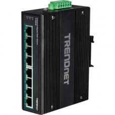 Trendnet 8-Port Industrial Gigabit PoE+ DIN-Rail Switch - 8 Ports - 2 Layer Supported - Twisted Pair - DIN Rail Mountable, Wall Mountable - Lifetime Limited Warranty - TAA Compliance TI-PG80B