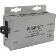 Hanwha Group Wisenet TMC-F Transceiver/Media Converter - 1 x Network (RJ-45) - 1 x SC Ports - DuplexSC Port - Single-mode - Fast Ethernet - 10/100Base-TX, 100Base-FX - Rack-mountable, Wall Mountable, Standalone TMC-FSCS1ACM-A