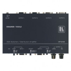 Kramer VP-242 4-Port VGA Splitter - 2 x HD-15 Video In, 4 x HD-15 Video Out - 1024 x 768 - XGA, VGA, UXGA VP-242