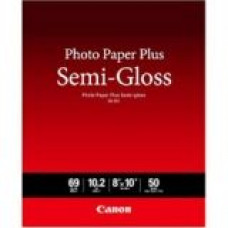 Canon Photo Paper Plus Inkjet Print Photo Paper - 8" x 10" - 69 lb Basis Weight - Semi-gloss - 50 / Pack - White - TAA Compliance 1686B062