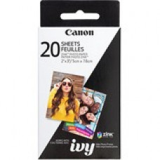 Canon ZINK Zero Ink (ZINK) Print ZINK Paper - 2" x 3" - 20 Sheet - White 3214C001