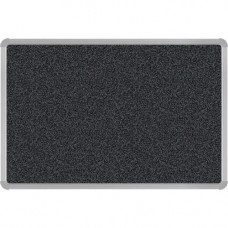 MooreCo Rubber-Tak Tackboard - Euro Trim - 24" Height x 36" Width - Black Rubber Surface - Anodized Aluminum Frame 321RB-96