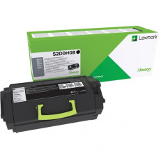 Lexmark Toner Cartridge - Black - Laser - High Yield - 25000 Pages - 1 Each - TAA Compliance 52D0H08