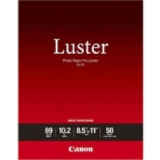 Canon Photo Paper Plus Inkjet Print Photo Paper - Letter - 8 1/2" x 11" - 69 lb Basis Weight - Luster - 50 / Pack - White - TAA Compliance 6211B004