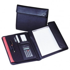 Samsill Sterling Tri-Fold Padfolio - Letter - 8 1/2" x 11" Sheet Size - Internal Pocket(s) - Vinyl - Black - 1.80 lb - 1 Each 70890