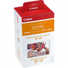 Canon RP-108 Ink Cartridge/Paper Kit - Thermal Transfer, Dye Sublimation - High Yield - 108 Images - 1 Pack - TAA Compliance 8568B001