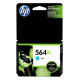 HP 564XL (CB323WN) High Yield Cyan Original Ink Cartridge (750 Yield) - Design for the Environment (DfE), TAA Compliance CB323WN