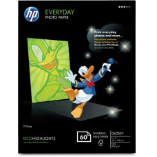 HP Everyday Inkjet Photo Paper - White - Photo Paper - 5" x 7" - 53 lb Basis Weight - Glossy - 1 / Pack - Design for the Environment (DfE) - Design for the Environment (DfE), TAA Compliance CH097A