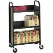 Bretford L327 Mobile Book & Utility Truck - 3 Shelf - Round Handle - 4 Casters - 4" Caster Size - Steel - 26" Width x 14" Depth x 43" Height - Metallic Topaz L327-TZ