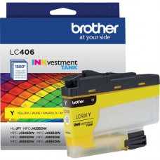 Brother INKvestment LC406Y Original Ink Cartridge - Single Pack - Yellow - Inkjet - Standard Yield - 1500 Pages - 1 Each LC406YS