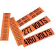 Panduit ID Label - "480 Volts" - 2 1/4" Height x 9" Width - Rectangle - Black, Orange - Vinyl - 1 / Sheet - 5 Card - TAA Compliance PCV-480AY