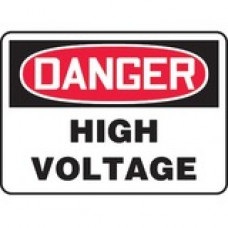 Panduit Safety Sign - 1 Packaged Quantity - DANGER HIGH VOLTAGE Print/Message - 14" Width x 10" Height - Rectangular Shape - Rounded Corner, Impact Resistant, Anti-glare, UV Resistant, Recyclable - Polyethylene - Red, Black, White - TAA Complian