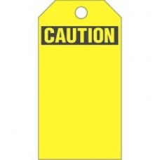 Panduit Safety Tag - 5.75" Length x 3" Width - Rectangular - 25 / Pack - Vinyl - Yellow - TAA Compliance PVT-113-Q