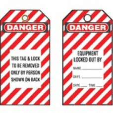 Panduit Safety Tag - 5.75" Length x 3" Width - Rectangular - 5 / Pack - Vinyl - Red, Black, White - TAA Compliance PVT-98