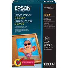 Epson S041809 Photo Paper - 4" x 6" - 196 g/m&#178; Grammage - Glossy - 89 Brightness - 50 Sheet - White - TAA Compliance S041809