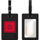 CENTON OTM Monogram Black Leather Bag Tag, Inversed, Fire - B - Leather - Black TAGV1BLK-M06F-B