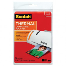 3m Scotch Thermal Laminating Pouches - Sheet Size Supported: 5" Width x 7" Length - Laminating Pouch/Sheet Size: 5.20" Width x 7.20" Length x 5 mil Thickness - Glossy - for Photo, Document, Lists, Card, Recipe, Artwork - Photo-safe, Do