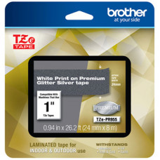 Brother TZe-PR955 label-making tape White on silver - TAA Compliance TZEPR955