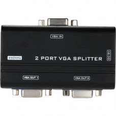 4XEM 2-Port VGA Splitter 250 MHz - 250 MHz to 250 MHz - 1920 x 1440 - 213 ft Maximum Operating Distance - VGA In - VGA Out 4XVGASP2502