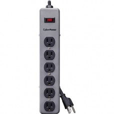 CyberPower B608MGY Metal Surge Protector - 6 x NEMA 5-15R - 900 J - 125 V AC Input B608MGY