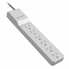 Belkin Home/Office BE106000-04 6-Outlets Surge Suppressor - 6 x NEMA 5-15R - 1875 VA - 720 J - 125 V AC Input - 125 V AC Output BE106000-04-BLK