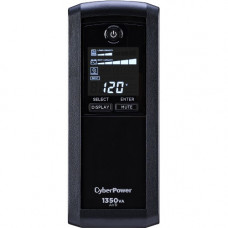 CyberPower Intelligent LCD CP1350AVRLCD 1350 VA Tower UPS - 1350VA/815W - 4 Minute Full Load - 5 x NEMA 5-15R - Battery/Surge-protected, 5 x NEMA 5-15R - Surge-protected - ENERGY STAR, RoHS Compliance-ENERGY STAR; RoHS Compliance CP1350AVRLCD