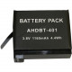 Battery Technology BTI Battery Pack - For Camera - Battery Rechargeable - 3.8 V DC - 1160 mAh - Lithium Ion (Li-Ion) GPRO-AHDBT-401