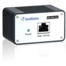 GeoVision GV-PA191 PoE Adapter - 48 V DC Input - 48 V DC, 400 mA Output - 1 10/100Base-TX Input Port(s) - 1 10/100Base-TX Output Port(s) - 19 W GV-PA191