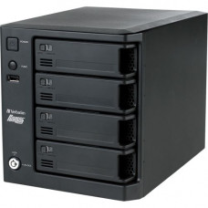 Verbatim PowerBay 96958 Hard Drive Array - RAID Supported 0, 5, 6, 5+Hot Spare, 5, 5+Hot Spare, 6 - 4 x Total Bays - Gigabit Ethernet - Network (RJ-45) 96958