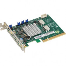 Supermicro Low Profile Dual-Port NVMe Internal Host Bus Adapter - PCI Express 3.0 x8 - Plug-in Card - PC AOC-SLG3-2E4T-O