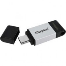 Kingston DataTraveler 80 128GB USB 3.2 (Gen 1) Type C Flash Drive - 128 GB - USB 3.2 (Gen 1) Type C - 200 MB/s Read Speed - 60 MB/s Write Speed - 5 Year Warranty DT80/128GBCL