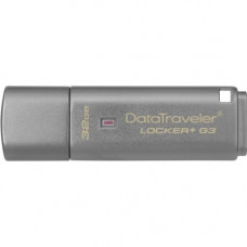 Kingston 32GB DataTraveler Locker+ G3 USB 3.0 Flash Drive - 32 GB - USB 3.0 - Silver - 1/Pack - Encryption Support, Password Protection, Drop Proof DTLPG3/32GB