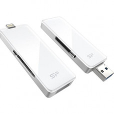 Silicon Power 64GB SP xDrive USB 3.0 Lightning Flash Drive - 64 GB - Lightning, USB 3.0 - White - 2 Year Warranty SP064GBLU3Z30V1W